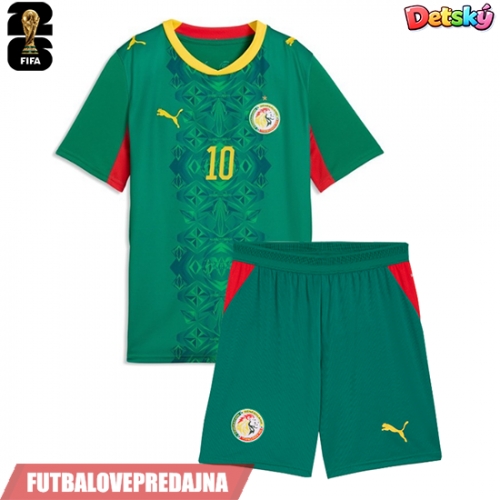 Lacne Dětský Futbalové dres Senegal Sadio Mane #10 MS 2026 Krátky Rukáv - Preč (+ trenírky)